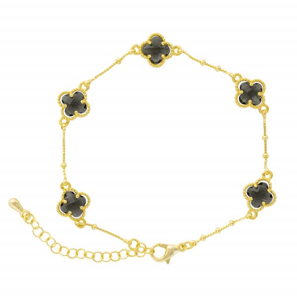 BRASS GOLD PLATED CLOVER BRACELET