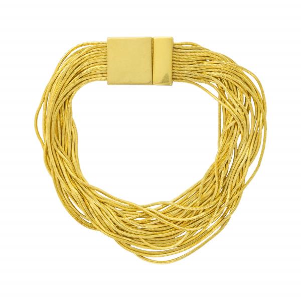 VINTAGE GOLD PLATED MULTI LINE MAGNETIC BRACELET