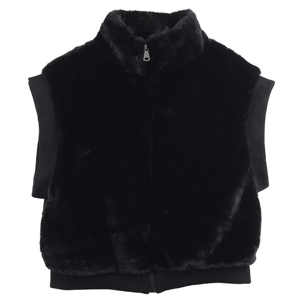 (PRE ORDER) FAUX FUR RIB SLEEVE VEST