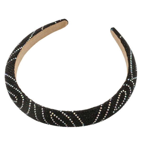 TWO TONE RHINESTONE PUFFY HEADBAND