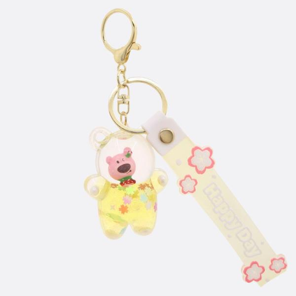 TRANSPARENT TEDDY BEAR CONFETTI KEYCHAIN