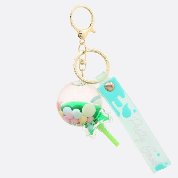 TRANSPARENT LOLLIPOP CONFETTI KEYCHAIN