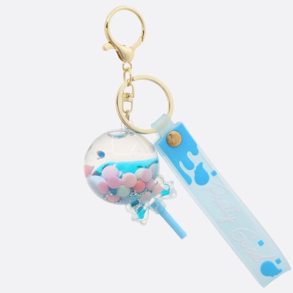 TRANSPARENT LOLLIPOP CONFETTI KEYCHAIN