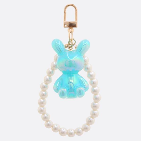 BEAR PEARL BEAD KEYCHAIN