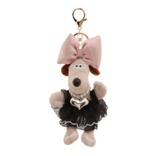 SMALL RIBBON DOG KEYCHAIN