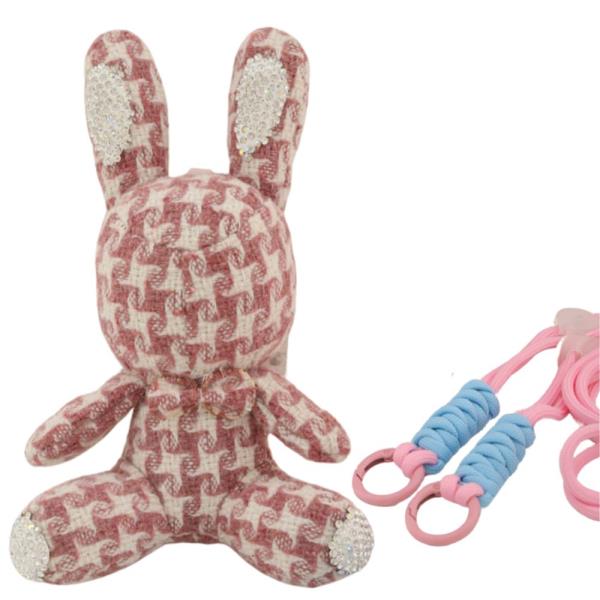 RIBBON BUNNY CELLULAR PHONE HOLDER WITH CROSSBODY STRAP