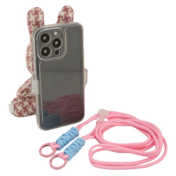 RIBBON BUNNY CELLULAR PHONE HOLDER WITH CROSSBODY STRAP