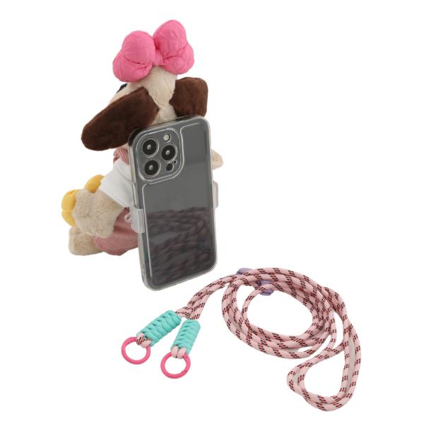 RIBBON DOG CELLULAR PHONE HOLDER WITH CROSSBODY STRAP