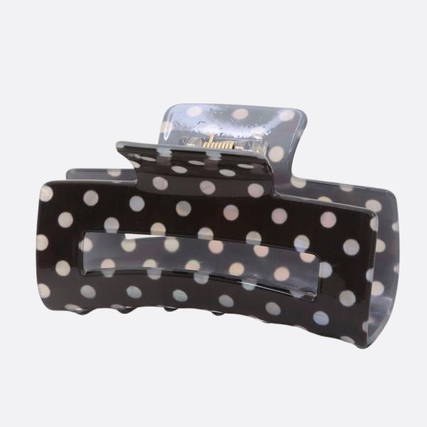 RECTANGLE POLKA DOT CLAW HAIR CLIP