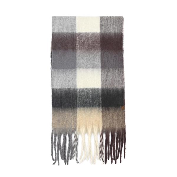 MULTI COLOR CHECK PATTERN WOVEN FRINGED SCARF