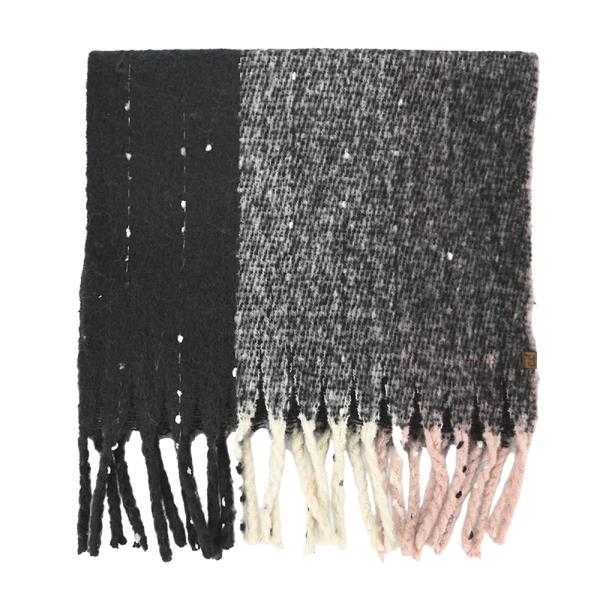 VERTICAL MULTI COLOR WIDE STRIPE WOVEN SCARF