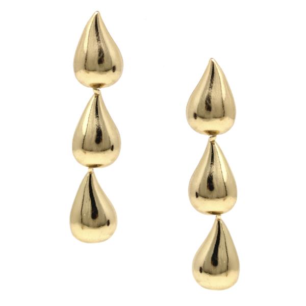 TRIO TEARDROP LINKED EARRING