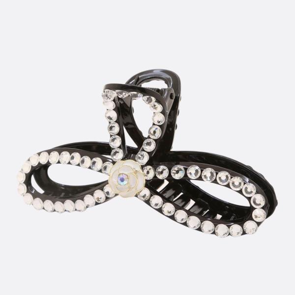 FLOWER RHINESTONE JAW HAIR CLIP