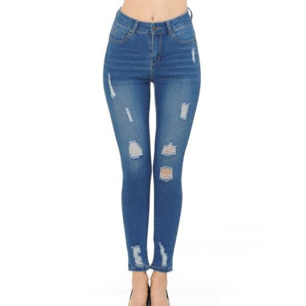 ($11.60 x 15PCS) PUSH-UP HIGH-RISE DESTRUCTED SKINNY IN TRUE STRETCH FABRIC