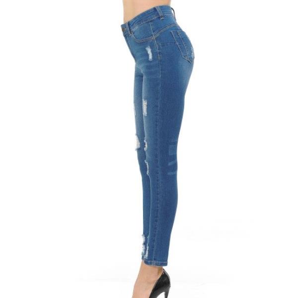 ($11.60 x 15PCS) PUSH-UP HIGH-RISE DESTRUCTED SKINNY IN TRUE STRETCH FABRIC