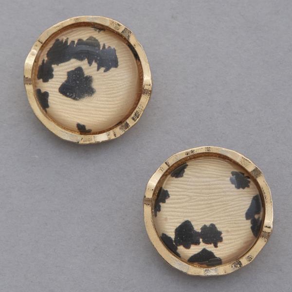 ROUND ANIMAL PRINT EARRING