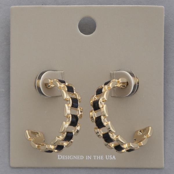 COLOR METAL OPEN HOOP EARRING