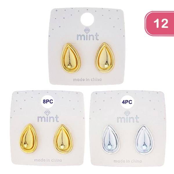 ALMOND SHAPE STUD EARRING (12 UNITS)