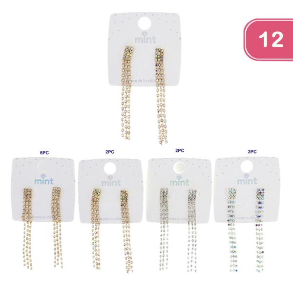 TASSEL RHINESTONE EARRING (12 UNITS )