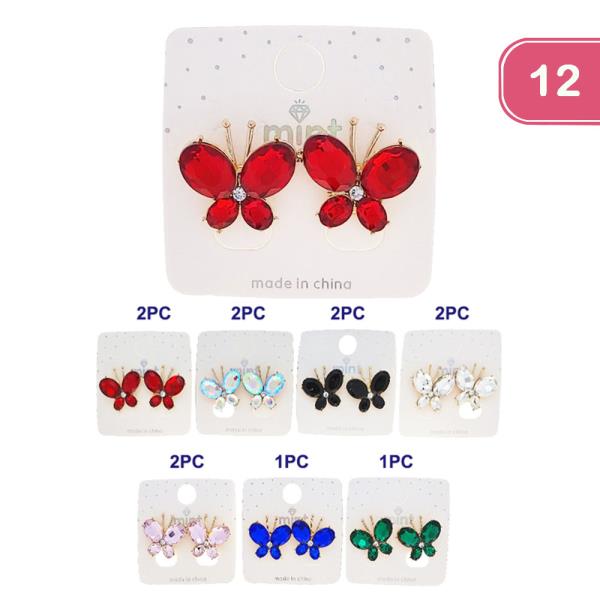 BUTTERFLY EARRINGS (12 UNITS )