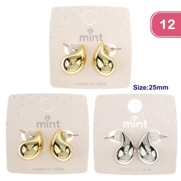 TEARDROP CHUNKY EARRINGS (12 UNITS)