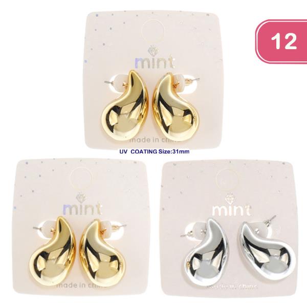 UV COATING TEARDROP EARRING (12 UNITS)