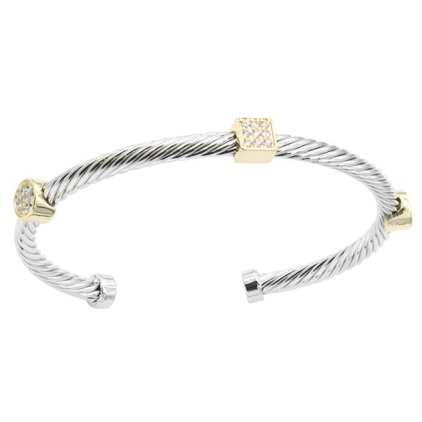 2-TONE PLATED CABLE BRACELETS