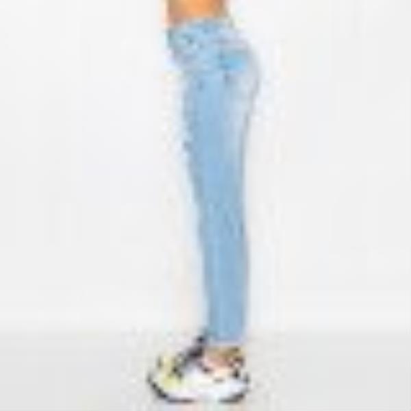 ($12.60 x 15PCS) DESTRUCTED ROLLED CUFF BOYFRIEND JEAN