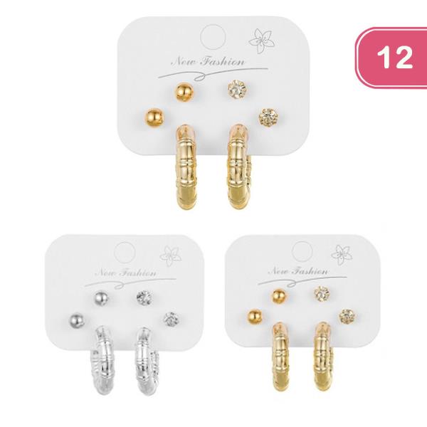 3 PAIR EARRING SET (12 UNITS)