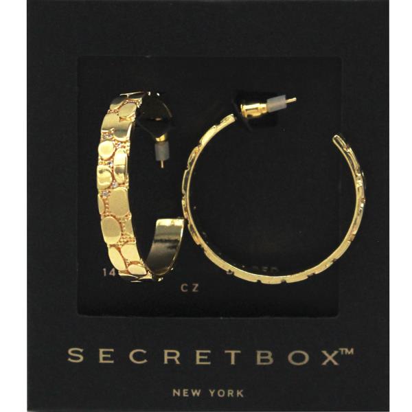 SECRET BOX GOLD DIPPED HOOP EARRING