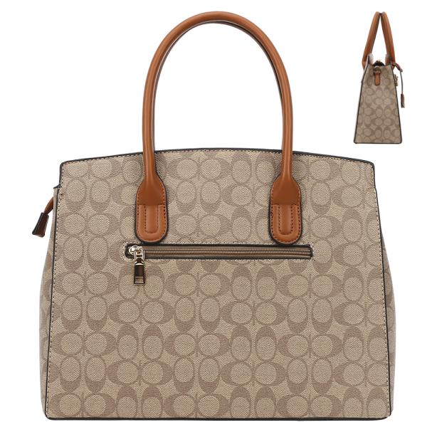 2IN1 OVAL PATTERN KEY LOCK SATCHEL W WALLET SET