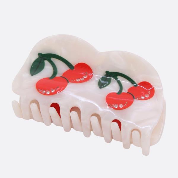 CHERRY RHINESTONE JAW HAIR CLIP