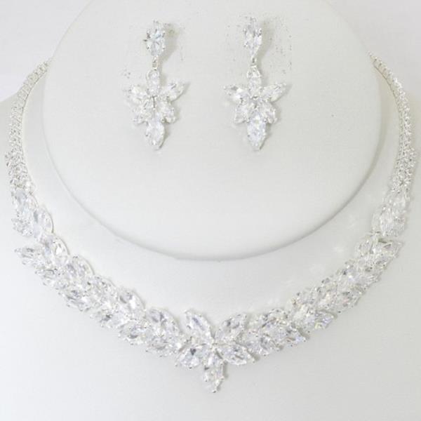 RHINESTONE NECKLACE EARRING SET