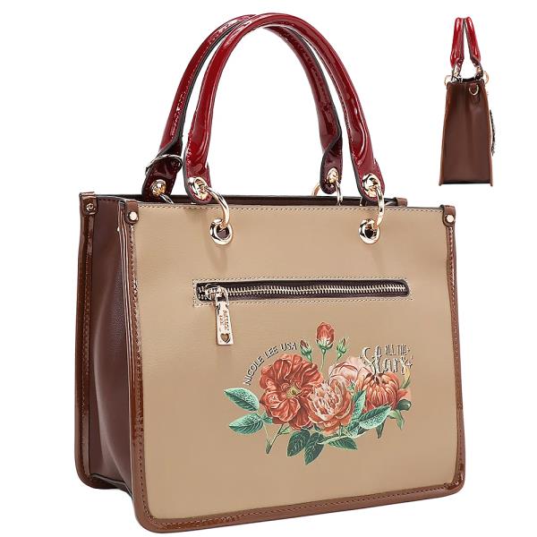 NICOLE LEE LOVE EMBELLISHED TOTE HANDBAG