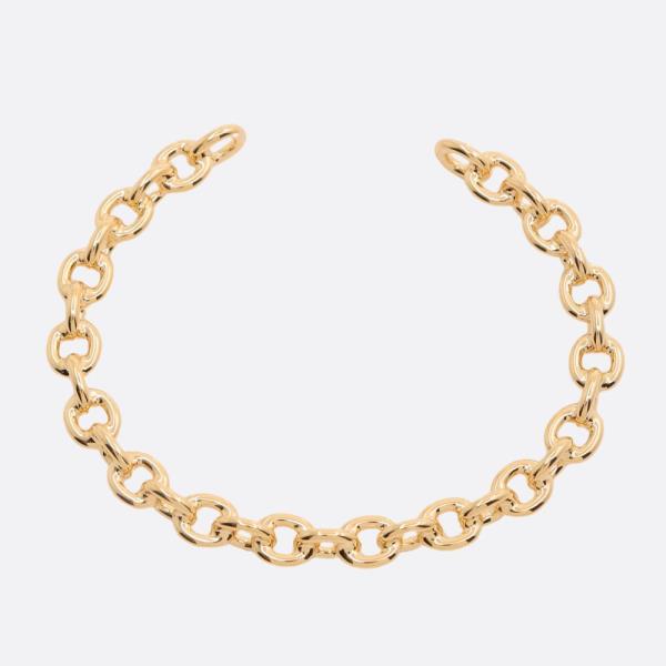 SODAJO CIRCLE LINK GOLD DIPPED CUFF BRACELET