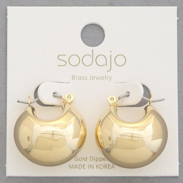 SODAJO PUFFY METAL GOLD DIPPED EARRING