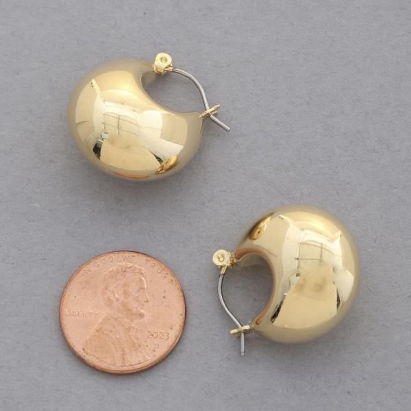 SODAJO PUFFY METAL GOLD DIPPED EARRING