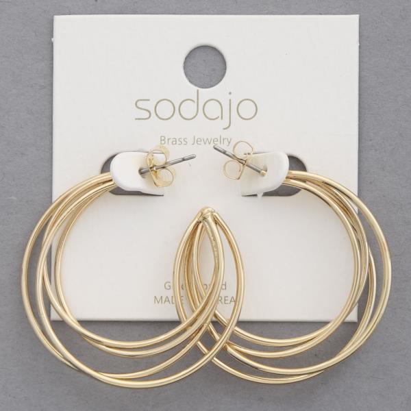 SODAJO MULTI OPEN HOOP GOLD DIPPED EARRING