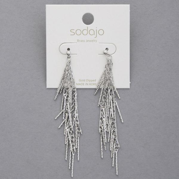 SODAJO METAL DANGLE GOLD DIPPED EARRING