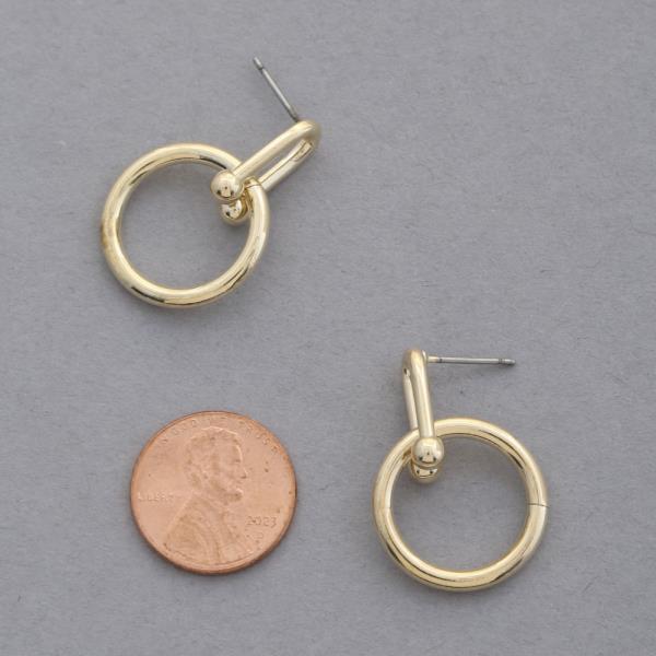 SODAJO U SHAPE METAL RING GOLD DIPPED EARRING