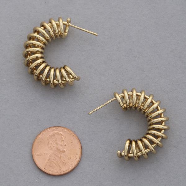 SODAJO COIL OPEN HOOP GOLD DIPPED EARRING