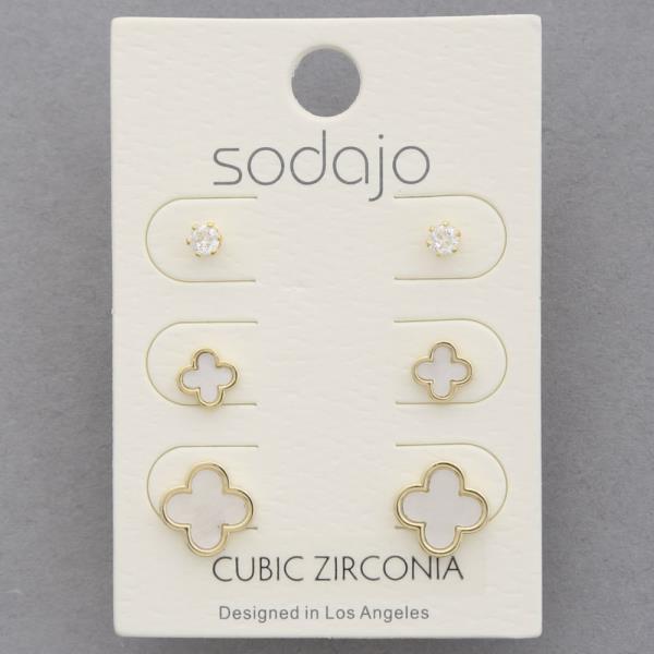 SODAJO CLOVER STUD EARRING SET