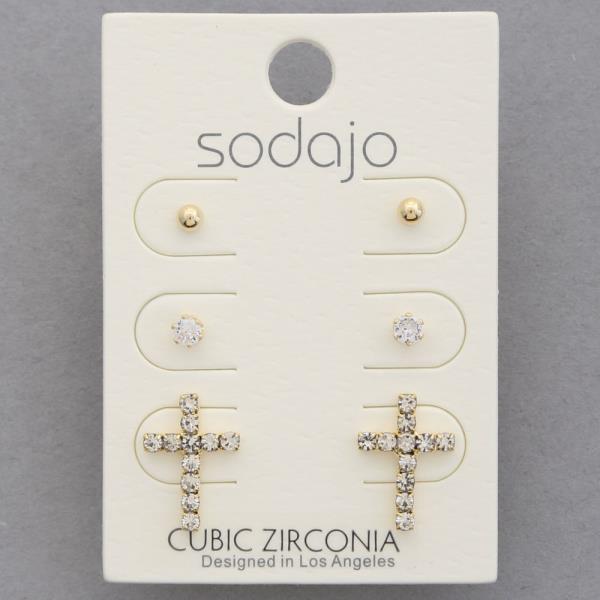 SODAJO CROSS ASSORTED EARRING SET