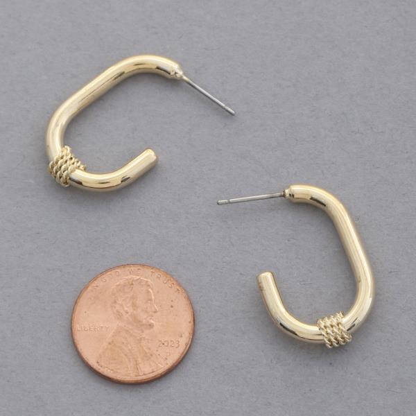 SODAJO OPEN OVAL GOLD DIPPED EARRING