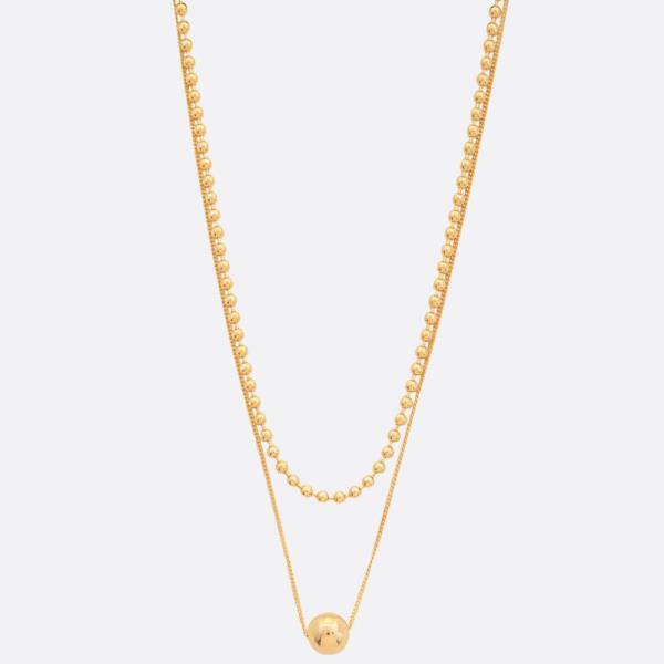 SODAJO BALL BEAD LAYERED GOLD DIPPED NECKLACE