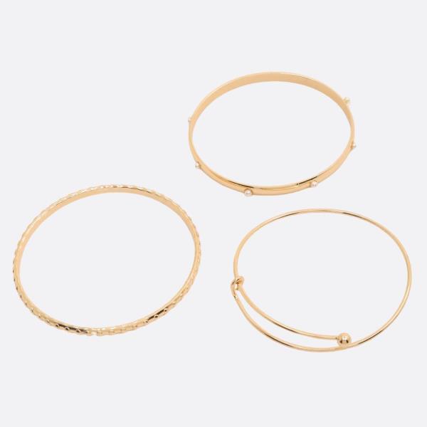 SODAJO METAL GOLD DIPPED BANGLE BRACELET SET