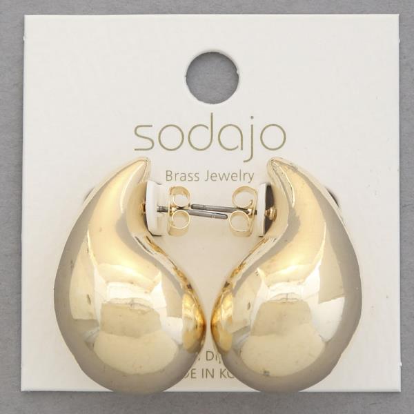 SODAJO TEARDROP GOLD DIPPED EARRING