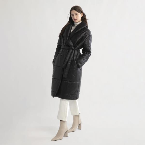 GLOSSY LONG PUFFER COAT