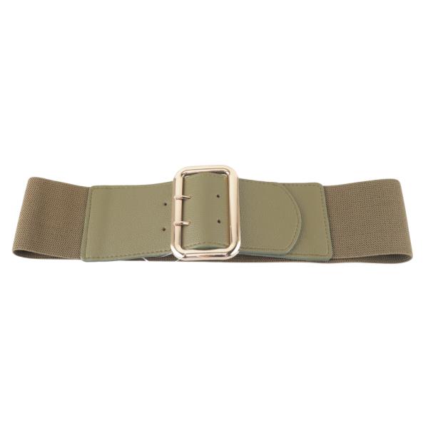 RATTAN SQUARE BUCKLE ELASTIC BELT