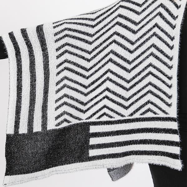 FUZZY CHEVRON PATTERN RUANA